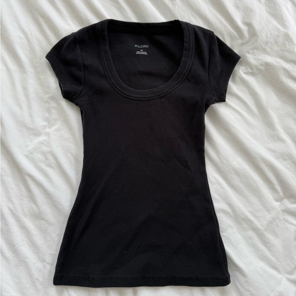 Anthropologie Pilcro Basic Black Tee - image 1